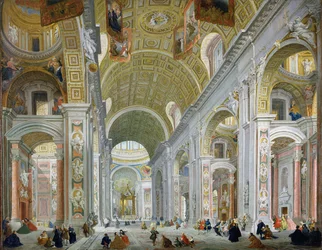 Interiör av Peterskyrkan, Rom, ca 1754